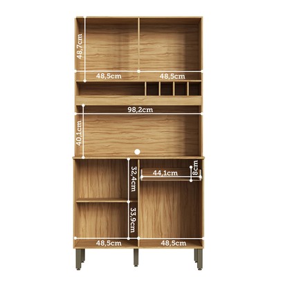 Cozinha Compacta Moscato 1 Gaveta 4 Portas 100% Mdf Amêndoa/Branco - Rio Doce