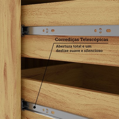 Cozinha Compacta Moscato 1 Gaveta 4 Portas 100% Mdf Amêndoa/Off White - Rio Doce