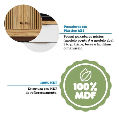 Cozinha Compacta Moscato 1 Gaveta 4 Portas 100% Mdf Amêndoa/Off White - Rio Doce