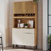 Cozinha Compacta Moscato 1 Gaveta 4 Portas 100% Mdf Amêndoa/Off White - Rio Doce