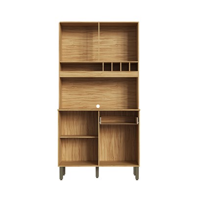 Cozinha Compacta Moscato 1 Gaveta 4 Portas 100% Mdf Amêndoa/Off White - Rio Doce