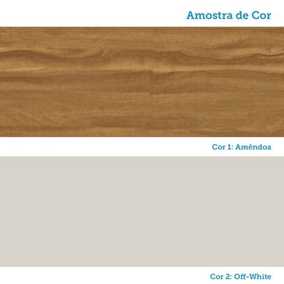 Cozinha Compacta Moscato 1 Gaveta 4 Portas 100% Mdf Amêndoa/Off White - Rio Doce