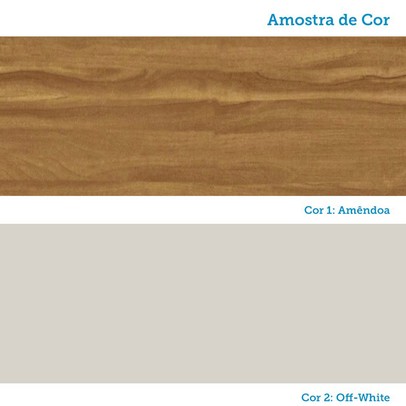 Cozinha Compacta Moscato 6 Portas 1 Gaveta 100% Mdf Amêndoa/Off White - Rio Doce