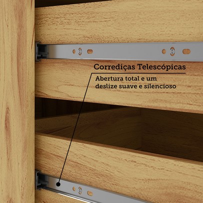 Cozinha Compacta Moscato 6 Portas 1 Gaveta 100% Mdf Amêndoa/Chumbo - Rio Doce