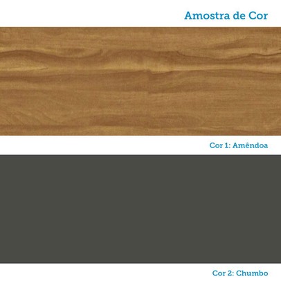 Cozinha Compacta Moscato 6 Portas 1 Gaveta 100% Mdf Amêndoa/Chumbo - Rio Doce