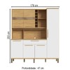 Cozinha Compacta Touriga 6 Portas 1 Gaveta 100% Mdf com Vidro Amêndoa/Branco - Rio Doce