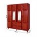 Guarda-Roupa Estocolmo Madeira Maciça 10 Portas 2 Gavetas 5 Prateleiras com Espelho Mel - Pnr Móveis