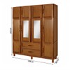 Guarda-Roupa Estocolmo Madeira Maciça 10 Portas 2 Gavetas 5 Prateleiras com Espelho Ypê  - Pnr Móveis