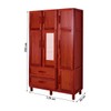 Guarda-Roupa Solteiro Petersburgo Madeira Maciça 7 Portas 2 Gavetas 2 Prateleiras com Espelho Mel - Pnr Móveis
