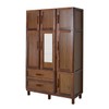 Guarda-Roupa Solteiro Petersburgo Madeira Maciça 7 Portas 2 Gavetas 2 Prateleiras com Espelho Imbuia Natural - Pnr Móveis