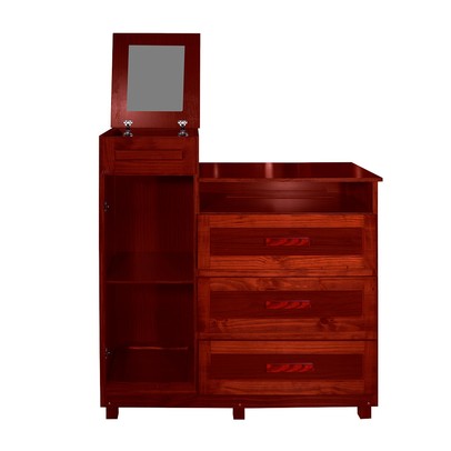 Cômoda Cuiabá Madeira Maciça 1 Portas 3 Gavetas com Espelho Mel - Pnr Móveis