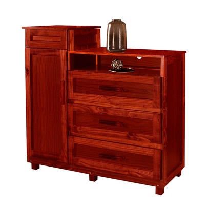 Cômoda Cuiabá Madeira Maciça 1 Portas 3 Gavetas com Espelho Mel - Pnr Móveis