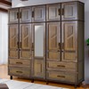 Guarda-Roupa Casal Suécia Madeira Maciça 10 Portas 4 Gavetas com Espelho Imbuia - Pnr Móveis