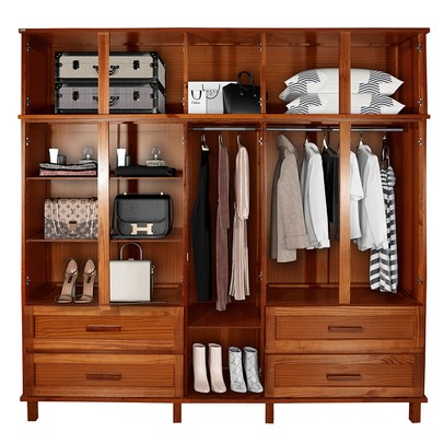 Guarda-Roupa Casal Suécia Madeira Maciça 10 Portas 4 Gavetas com Espelho Ypê - Pnr Móveis