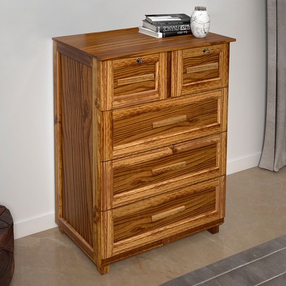 Cômoda Floripa Madeira Maciça 5 Gavetas Ypê - Pnr Móveis