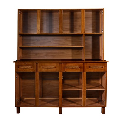 Armário de Cozinha Noruega Madeira Maciça 8 Portas 4 Gavetas com Vidro Ypê - Pnr Móveis