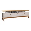 Rack para TV Até 40 Polegadas 3 Portas Mackay Off White/Nature - Pnr Móveis