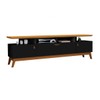 Rack para TV Até 40 Polegadas 3 Portas Mackay Preto/Nature - Pnr Móveis