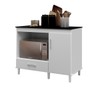 Balcão de Cozinha Classic 1 Porta 1 Gaveta Branco/Preto - Pnr Móveis