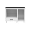 Balcão de Cozinha Classic 1 Porta 1 Gaveta Branco/Preto - Pnr Móveis