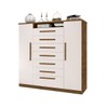 Cômoda Berga 2 Portas 7 Gavetas Jequitibá/Off White - Pnr Móveis