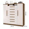 Cômoda Berga 2 Portas 7 Gavetas Jequitibá/Off White - Pnr Móveis