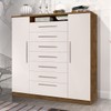 Cômoda Berga 2 Portas 7 Gavetas Jequitibá/Off White - Pnr Móveis