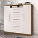 Cômoda Berga 2 Portas 7 Gavetas Jequitibá/Off White - Pnr Móveis