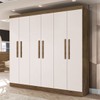 Guarda-Roupa Casal Eslovênia 6 Portas 4 Gavetas Jequitibá/Off White - Pnr Móveis