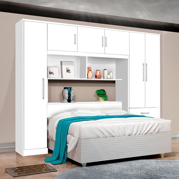 Guarda-Roupa Casal Modulado Estocolmo 6 Portas 3 Gavetas Branco - Pnr Móveis