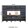 Cozinha Completa Proença 9 Portas 9 Gavetas Ripado com Vidro Dp3102rp Nogueira/Carbono Prime Tx - Demóbile