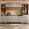 Cozinha Completa Proença 9 Portas 9 Gavetas Ripado com Vidro Dp3102rp Nogueira/Nude Prime Tx - Demóbile