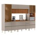 Cozinha Completa Proença 9 Portas 9 Gavetas Ripado com Vidro Dp3102rp Nogueira/Nude Prime Tx - Demóbile
