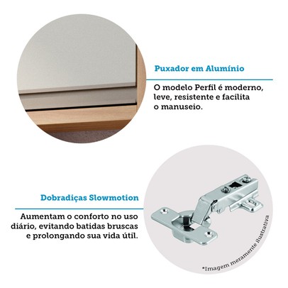 Armário Aéreo Cozinha de Canto Tempranillo 1 Porta 100% Mdf Amêndoa/Off White - Rio Doce