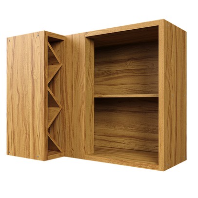 Armário Aéreo Cozinha de Canto Tempranillo 1 Porta 100% Mdf Amêndoa/Off White - Rio Doce