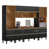Cozinha Completa Proença 9 Portas 9 Gavetas com Vidro Dp3102rf Nogueira/Carbono Prime - Demóbile