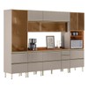 Cozinha Completa Proença 9 Portas 9 Gavetas com Vidro Dp3102rf Nogueira/Nude - Demóbile
