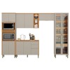 Cozinha Completa Allure 12 Portas 4 Gavetas 100% Mdf com Vidro Jequitibá/Gris - Linea Brasil