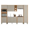 Cozinha Completa Allure 14 Portas 3 Gavetas 100% Mdf Jequitibá/Gris - Linea Brasil