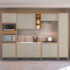 Cozinha Completa Allure 14 Portas 3 Gavetas 100% Mdf Jequitibá/Gris - Linea Brasil
