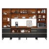 Cozinha Completa Proença 9 Portas 9 Gavetas 100% Mdf com Vidro Dp3102mf Nogueira/Carbono Prime - Demobile