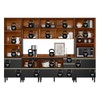 Cozinha Completa Proença 9 Portas 9 Gavetas 100% Mdf com Vidro Dp3102mf Nogueira/Carbono Prime - Demobile