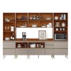 Cozinha Completa Proença 9 Portas 9 Gavetas 100% Mdf com Vidro Dp3102mf Nogueira/Nude - Demobile