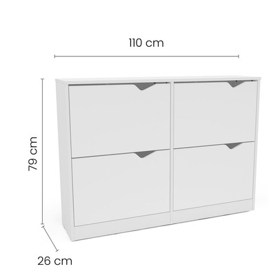 Sapateira Porto 4 Portas Branco - Politorno