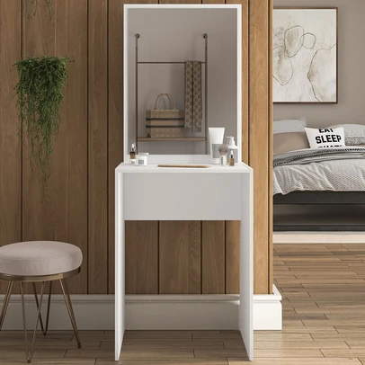 Penteadeira Porto com Espelho Branco - Politorno