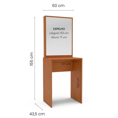 Penteadeira Porto com Espelho Freijó - Politorno