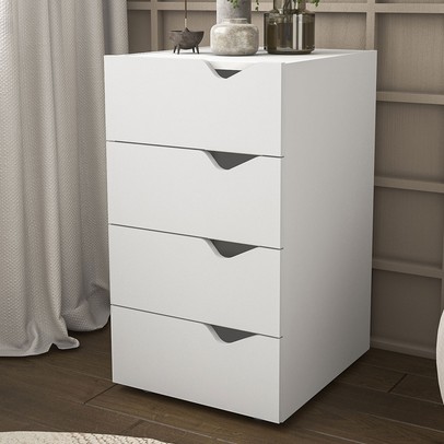 Gaveteiro Porto 4 Gavetas Branco - Politorno