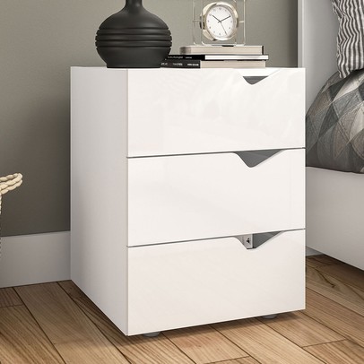 Gaveteiro Porto 3 Gavetas Branco - Politorno