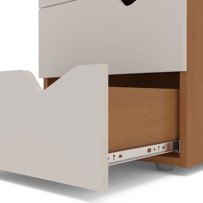 Gaveteiro Porto 3 Gavetas Creme/Freijó - Politorno