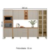 Cozinha Completa Allure 15 Portas 4 Gavetas 100% Mdf com Vidro Jequitibá/Gris - Linea Brasil